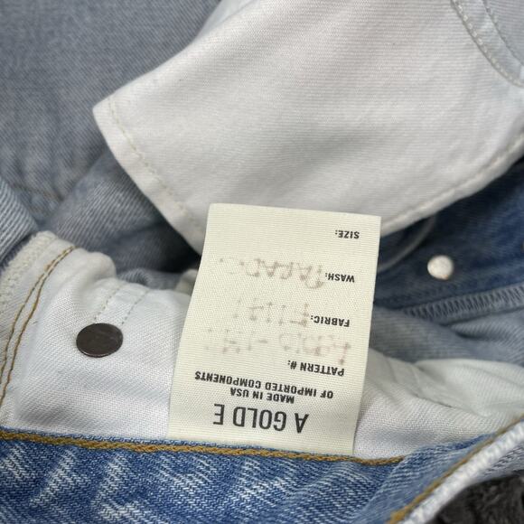 AGOLDE Women Jean Shorts Size 27 Blue Button Fry Distressed Denim 5" Inseam D11 - Picture 4 of 8